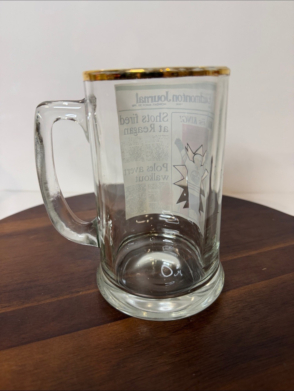 VTG 1981 Wayne Gretzky Edmonton Journal Glass Beer Mug Kid Is King Oilers Set 2 - Picture 11 of 16